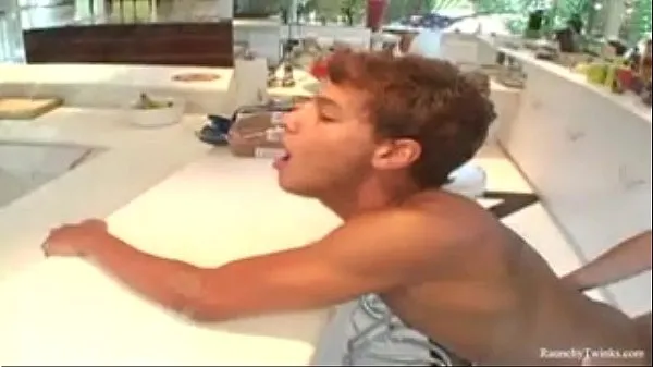 New raunchy twinks aaron and dave fucking in the kitchen cool Videos