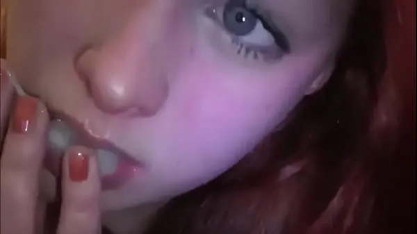 New Married redhead playing with cum in her mouth cool Videos