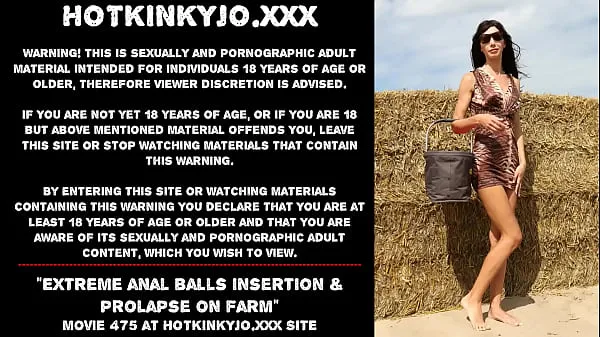 Hotkinkyjo extreme anal balls insertion & prolapse on farm Video hebat baharu