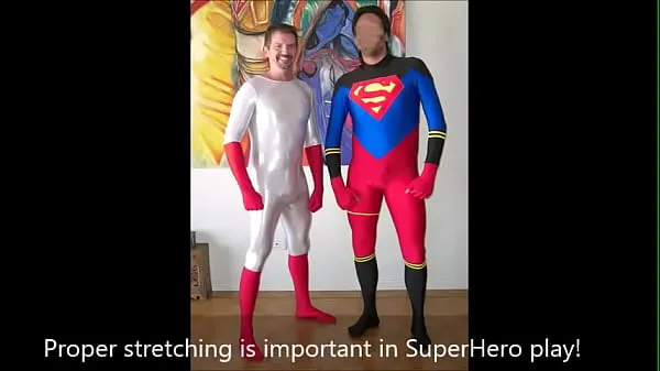 Papi goes insane rubbing bulges in lycra with his Super hero buddyمقاطع فيديو رائعة جديدة