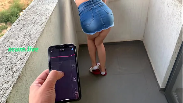 New Controlling vibrator by step brother in public places cool Videos