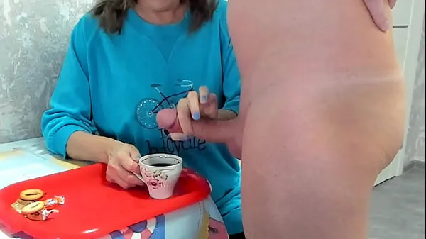 New Milf granny drinks coffee with cum taboo ,big dick huge load cool Videos